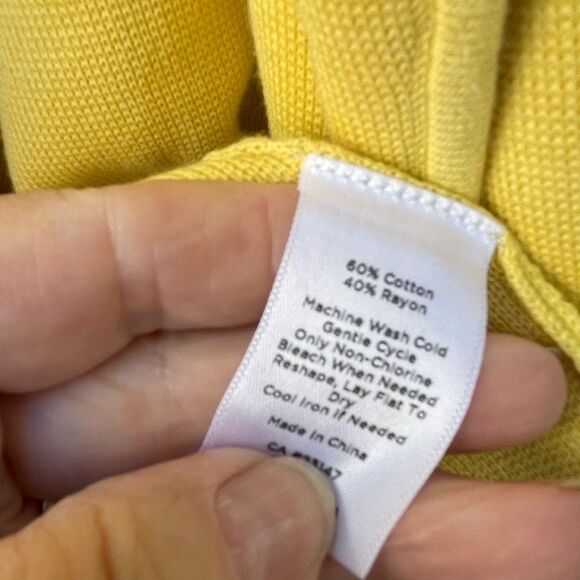 Talbots Yellow Open Front Cardigan - Picture 3 of 5